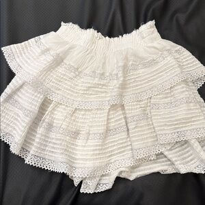 Elegant White Lace Tiered Skirt